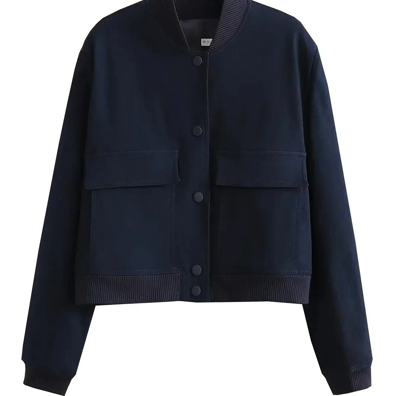 Alessia Romano | Cropped Snap-Button Structured Bomber Jacket For Women