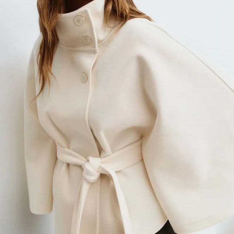 Valentina Moretti | Belted Cape Coat For Women