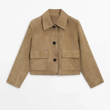 Women's Cropped Suede Jacket — Autumn Outerwear Australia