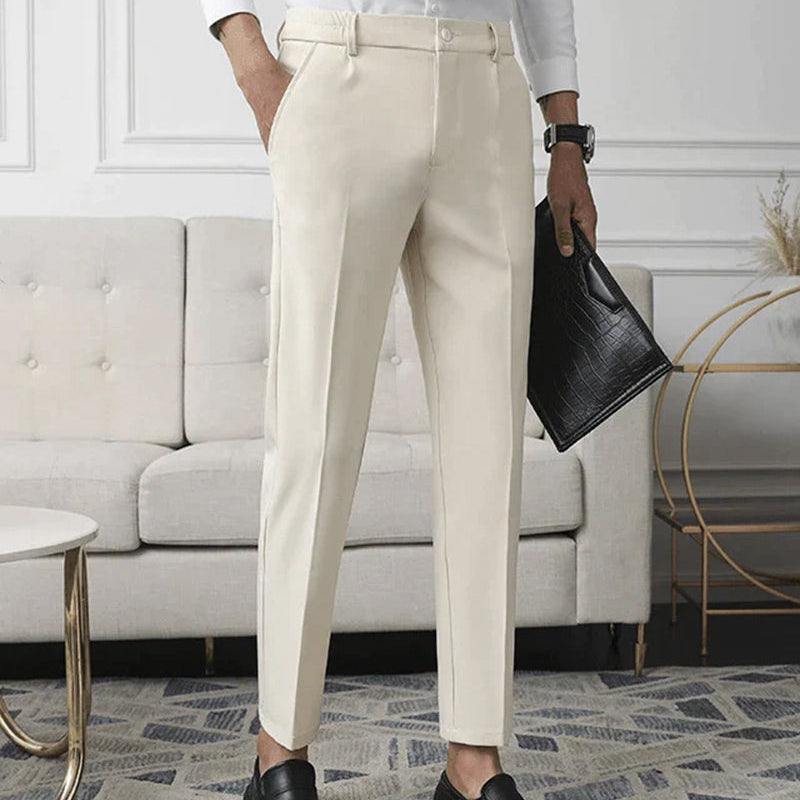 Giovanni Bellucci | Tailored Slim Fit Trousers with Refined Structure For Men