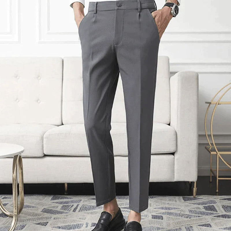 Giovanni Bellucci | Tailored Slim Fit Trousers with Refined Structure For Men