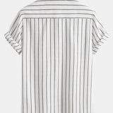 Cotton-Blend Striped Button-Up Shirt & Straight-Leg Linen Trousers