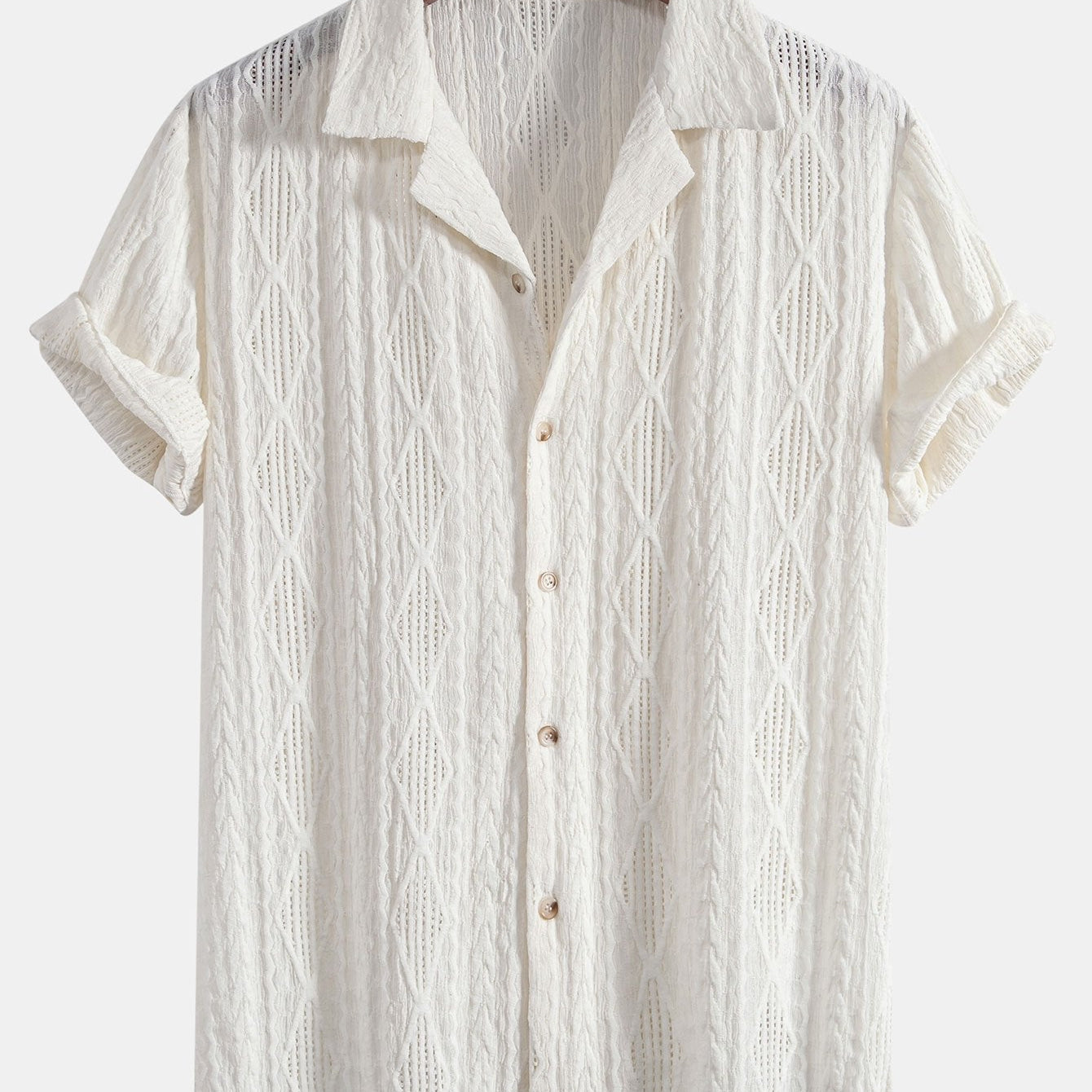 Geometric Jacquard Cuban Shirt