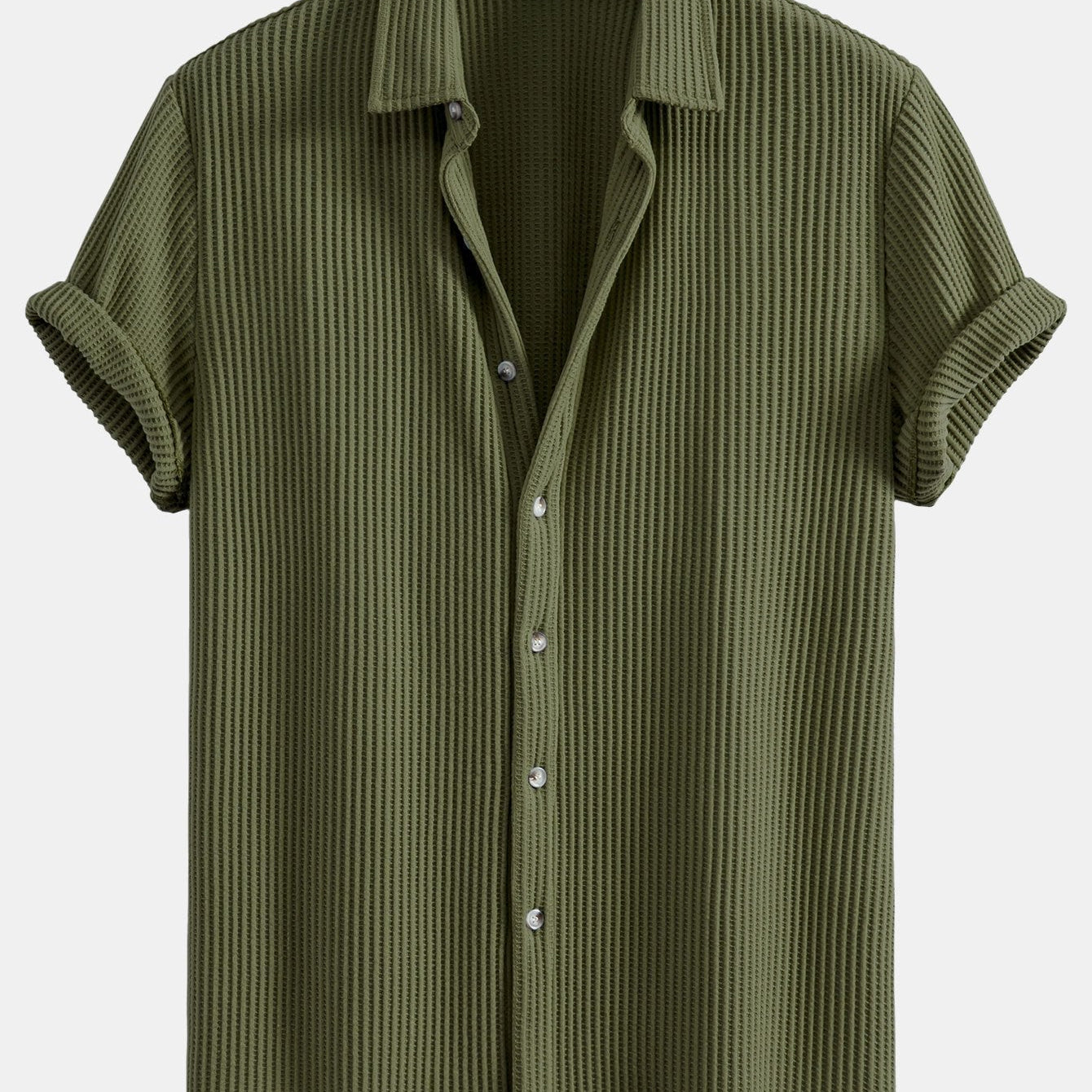 Button-Up Waffle Shirt