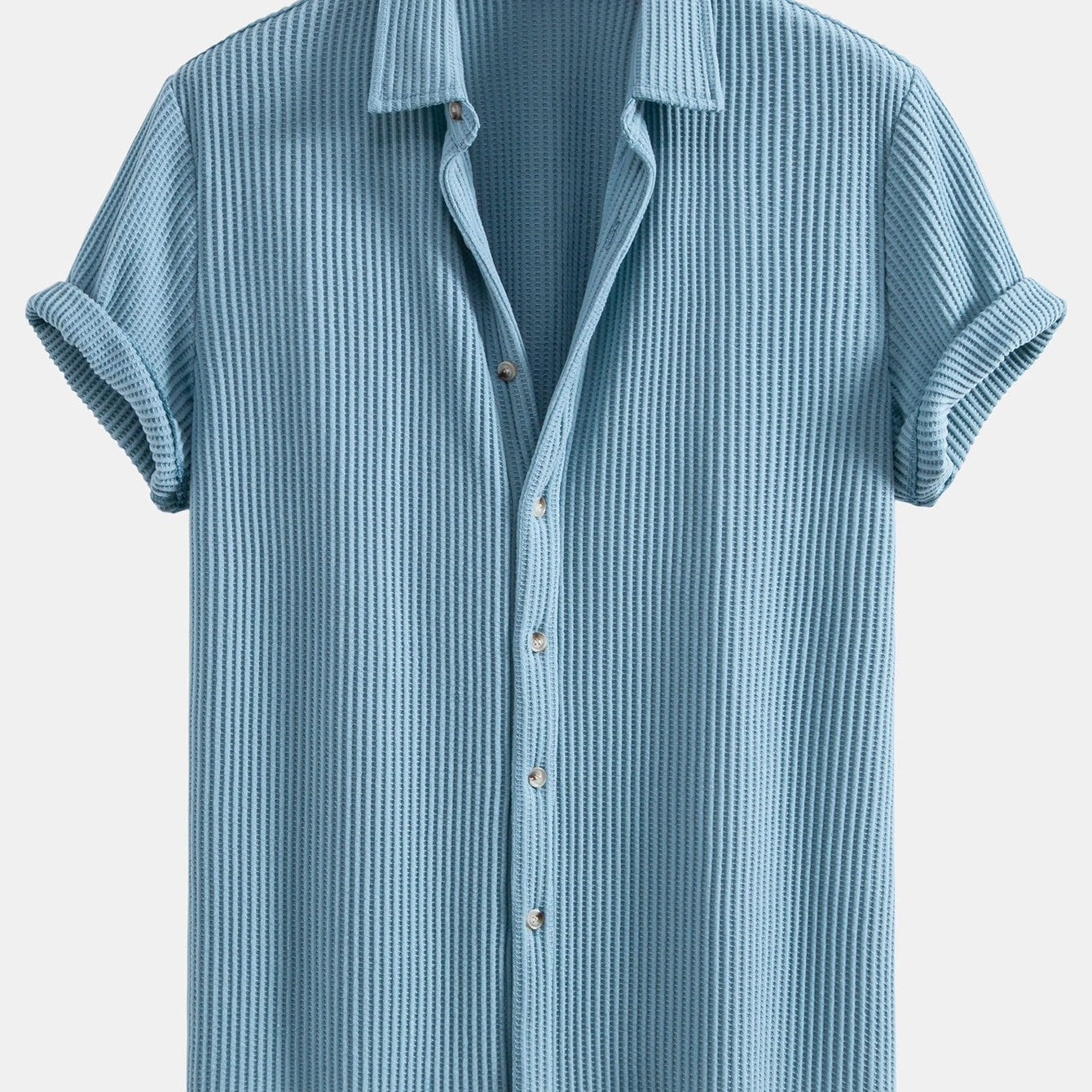 Button-Up Waffle Shirt