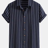 Cotton-Blend Striped Button-Up Shirt & Straight-Leg Linen Trousers