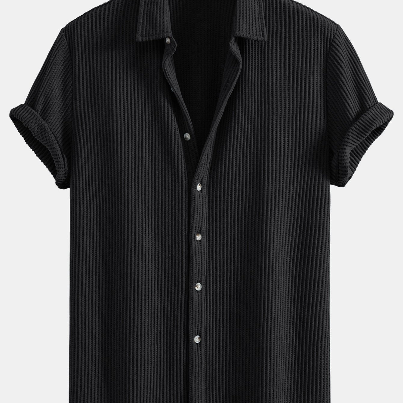 Button-Up Waffle Shirt