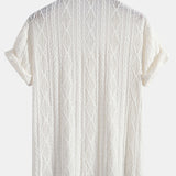 Geometric Jacquard Cuban Shirt & Straight Linen Pants