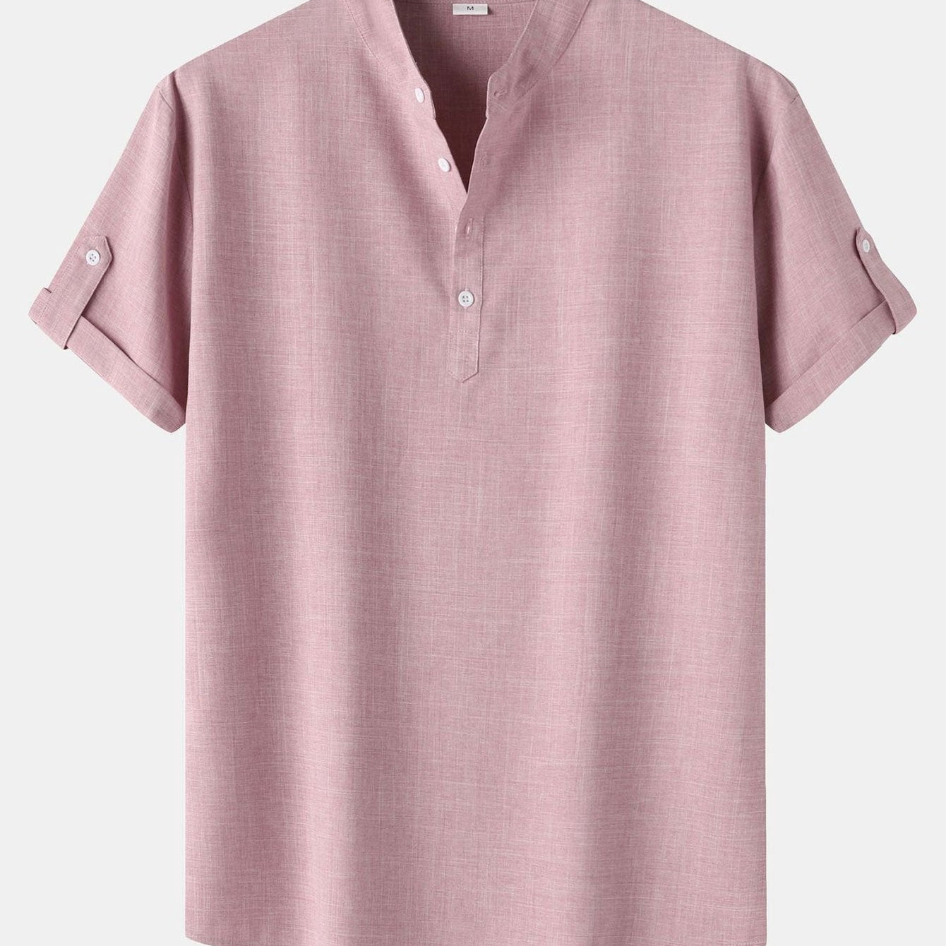Short Sleeve Linen Henley Shirt
