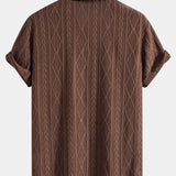 Geometric Jacquard Cuban Shirt & Straight Linen Pants