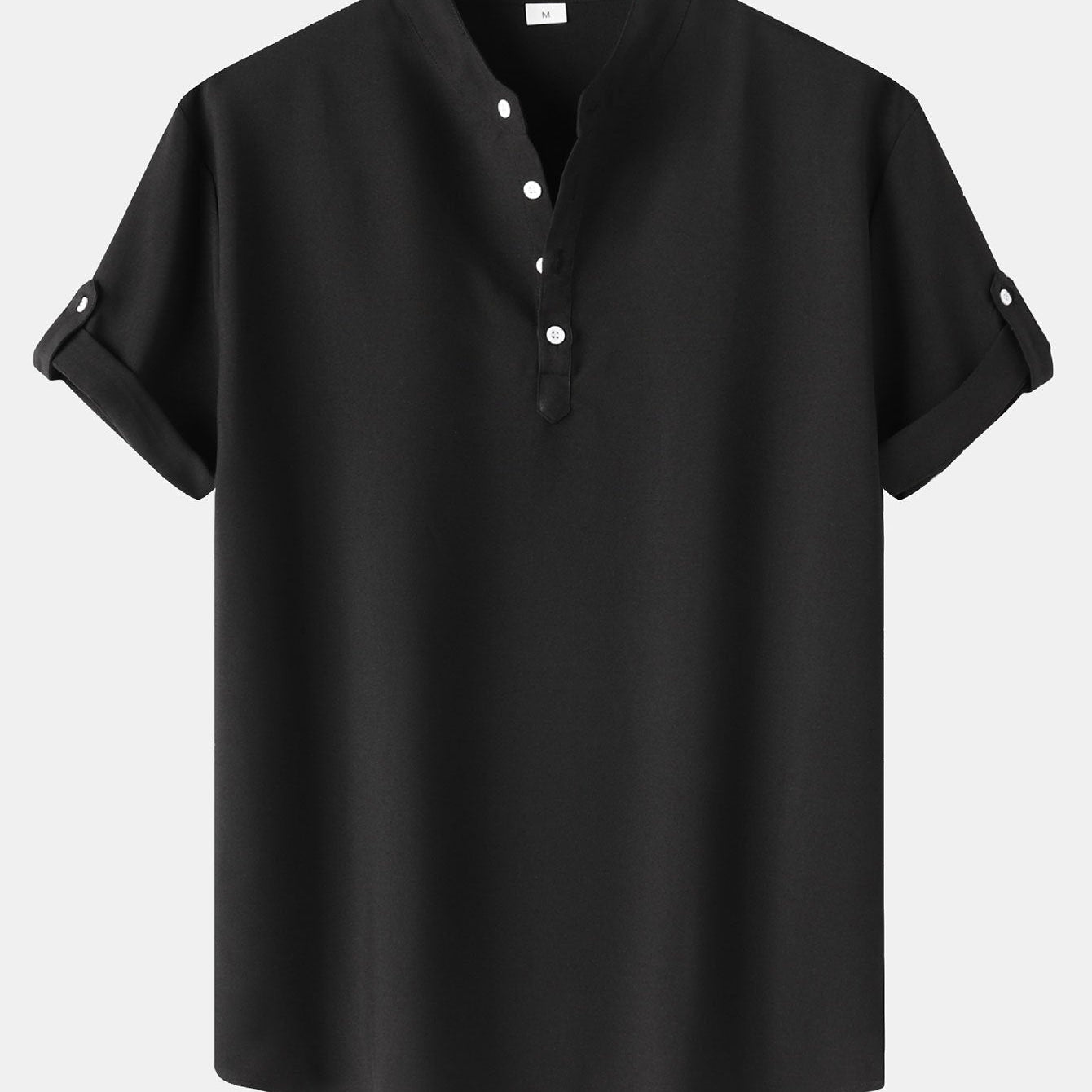 Short Sleeve Linen Henley Shirt