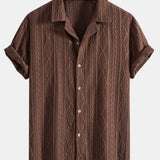 Geometric Jacquard Cuban Shirt & Straight Linen Pants