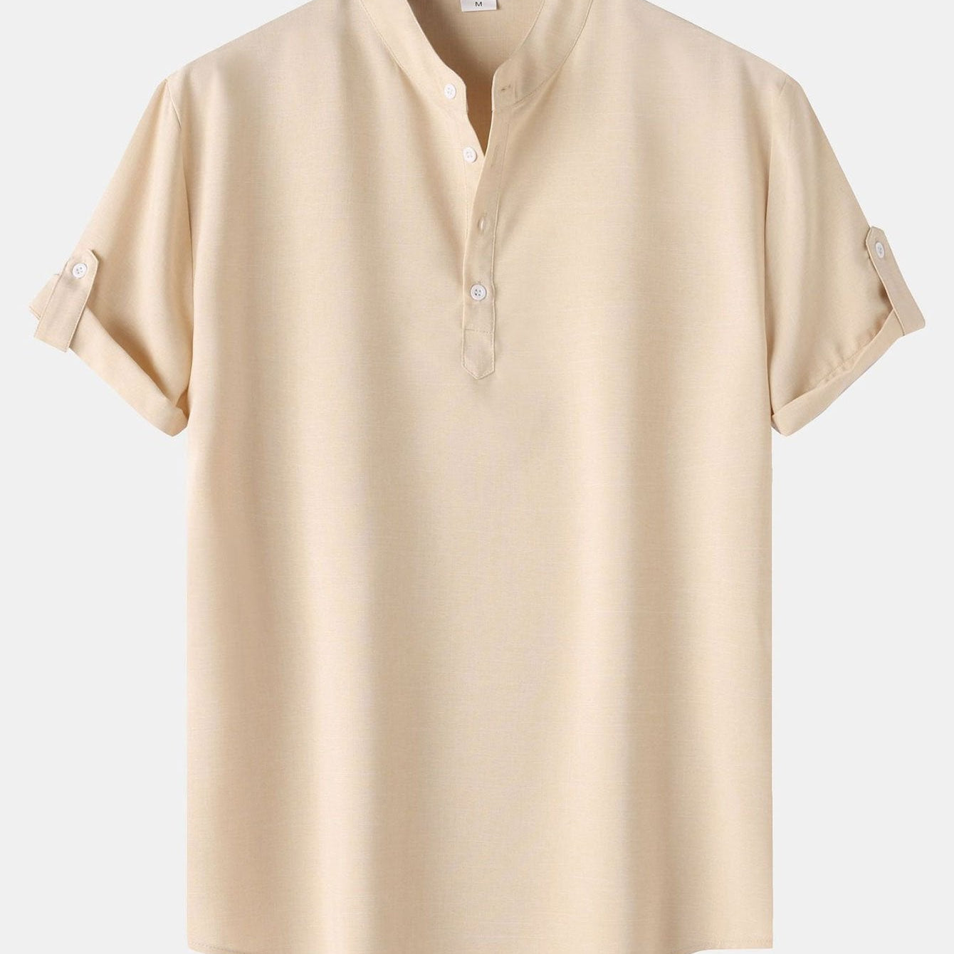 Short Sleeve Linen Henley Shirt